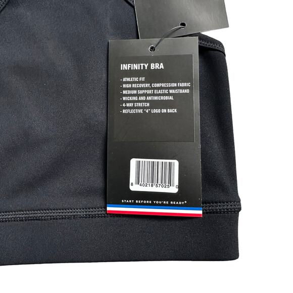 FOURLAPS Infinity Sports Bra Basic Black Women's Size Large NWT Medium Support - Picture 5 of 9